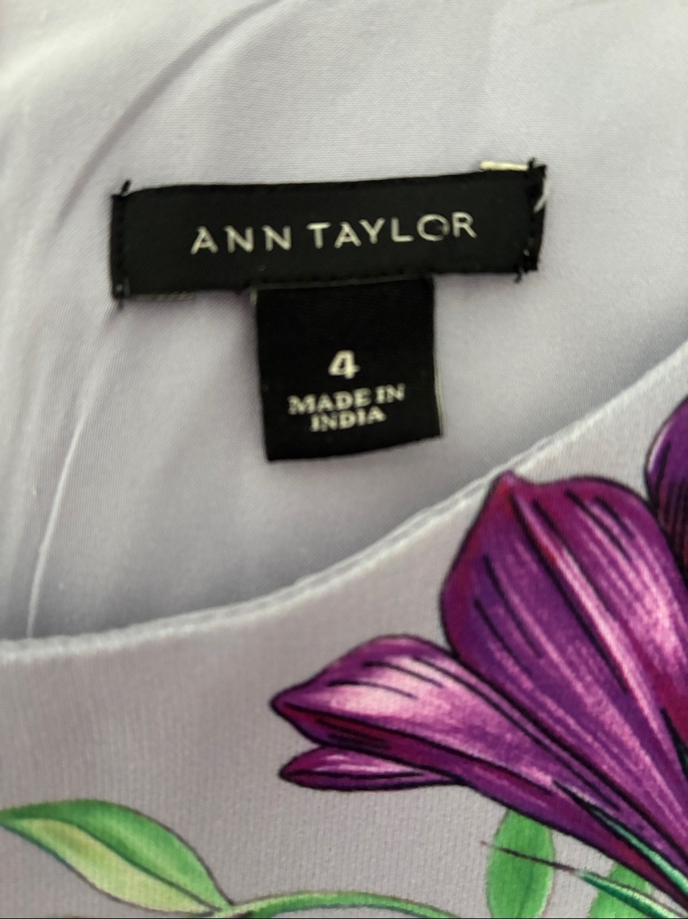 Ann Taylor Botanical Garden Floral Fit & Flare Dress in Periwinkle Lavender - Picture 7 of 8